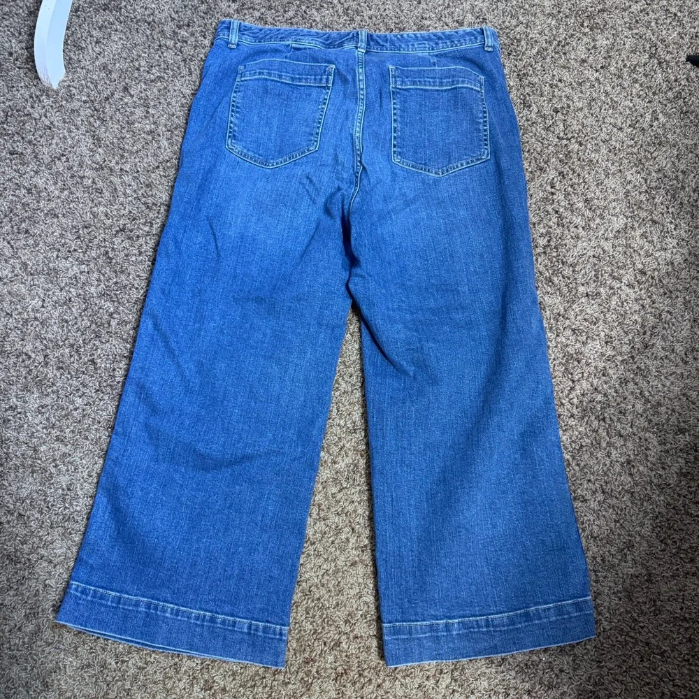 Gap High Rise Wide Leg Crop Jeans Medium Indigo Denim Size 16/33